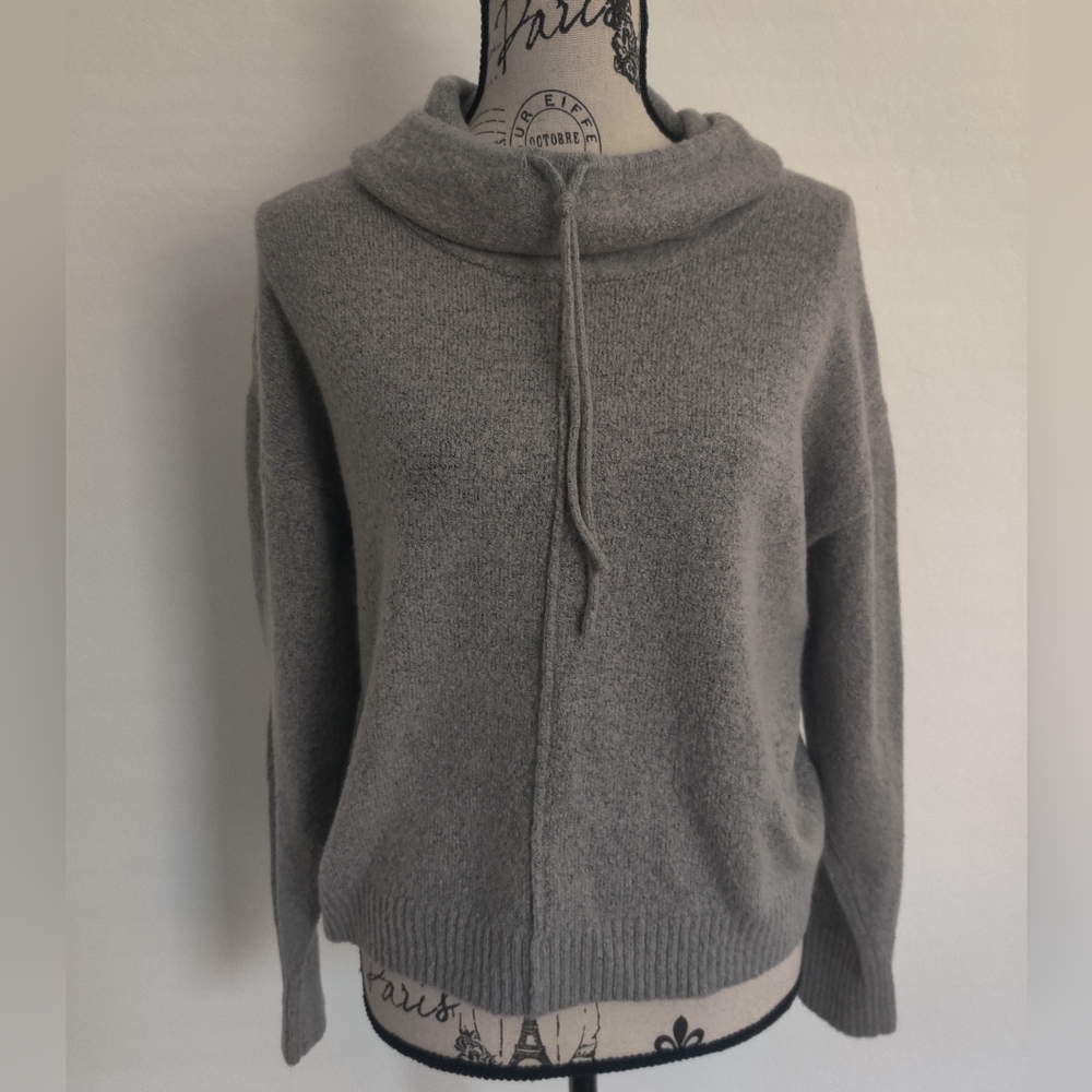 It's Our Time Gray Cowl Neck Turtleneck Sweater Cozycore Fall Winter_Medium